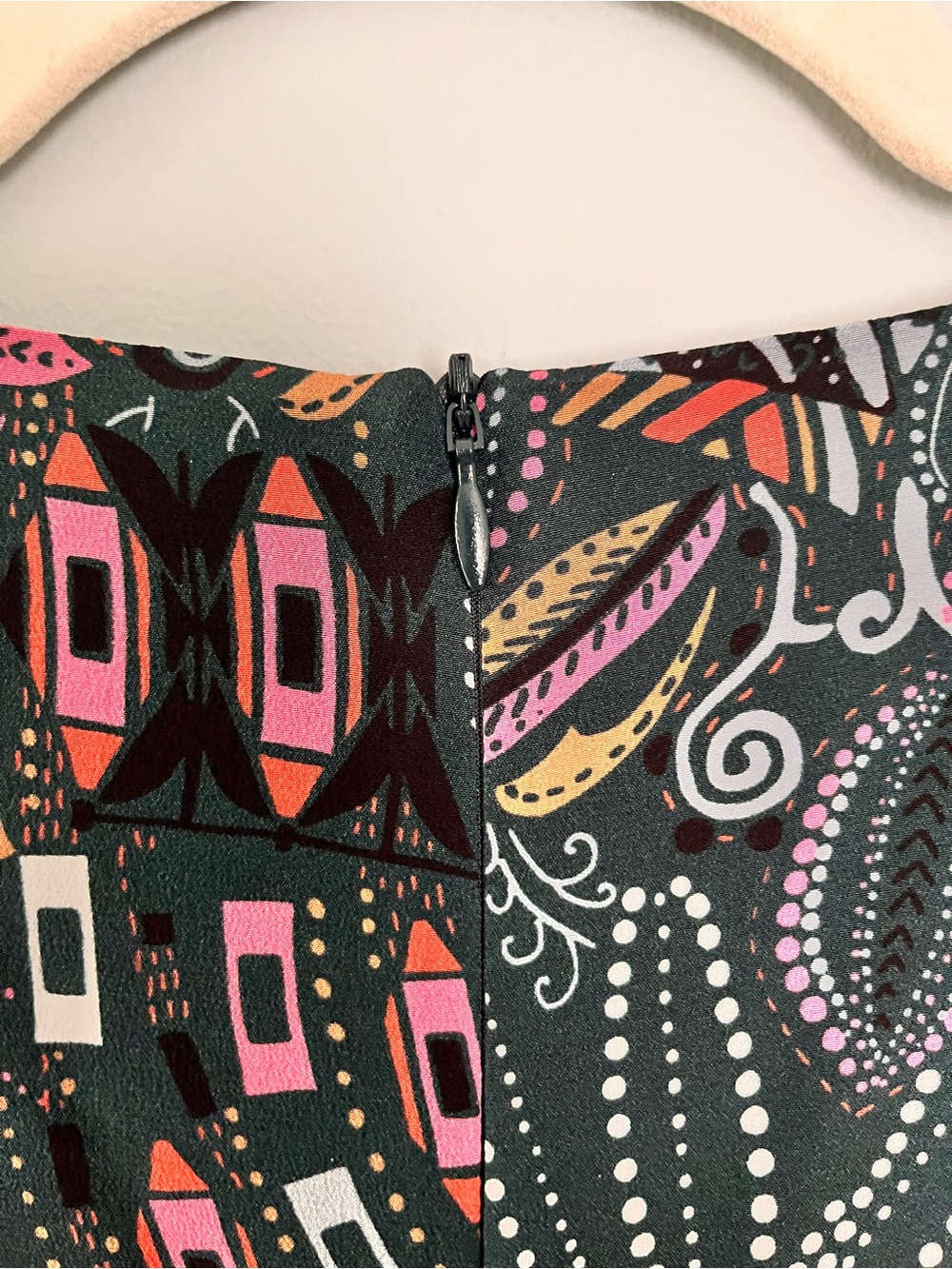 Missoni Dark Green Floral-Print Shift Dress with Pink & Orange Accents - Picture 3 of 7